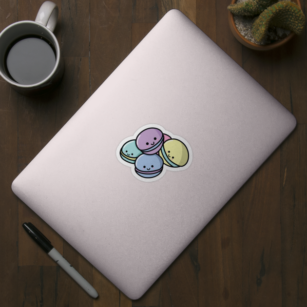 Kawaii Macarons Macaron Sticker TeePublic